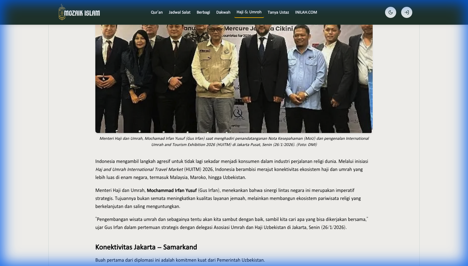 HUITM 2026: Indonesia-Uzbekistan Sepakati Penerbangan Langsung Jakarta-Tashkent